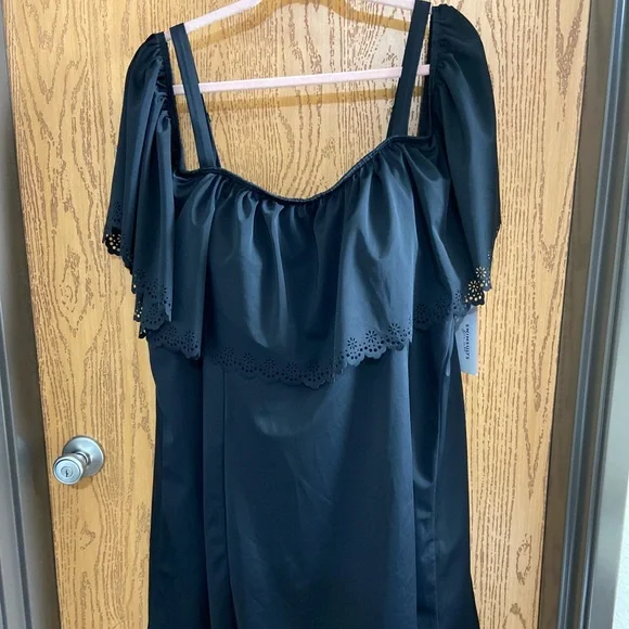 Nwt Laser Cutout Off the Shoulder Swimdress Swimsuits For All Woman Wit… - Picture 3 of 6